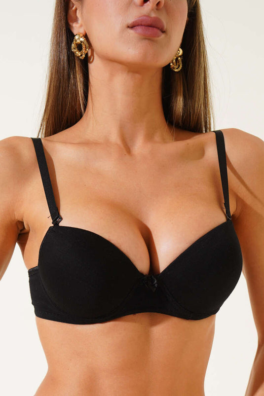 Soutien-gorge rembourré à motifs assortis noir