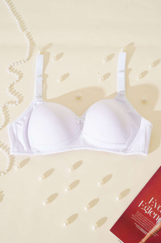 Soutien-gorge blanc en éponge, sans rembourrage ni armatures