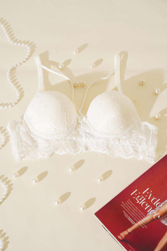 Non-padded Cross Strap Bralet Ecru