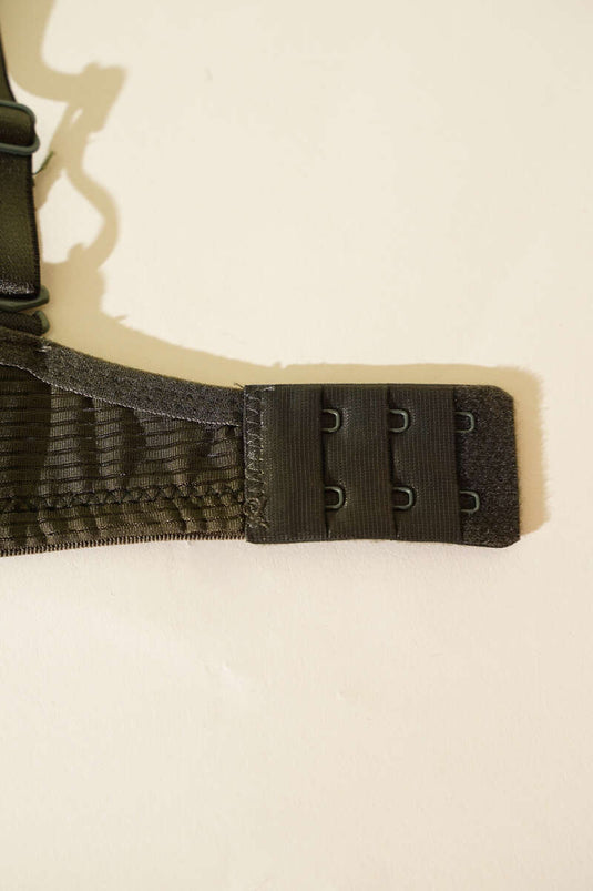 حمالة صدر مخططة غير مبطنة باللون الكاكي