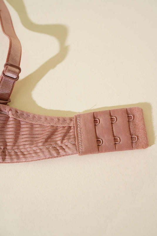 حمالة صدر مخططة غير مبطنة باللون البني