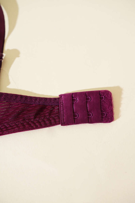 حمالة صدر مخططة غير مبطنة بلون أرجواني