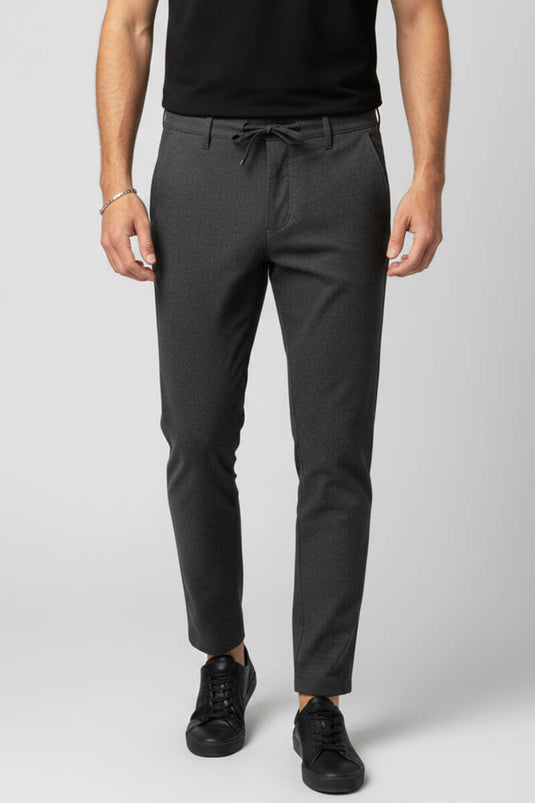 Pilesiz Bel Bağcıklı Erkek Pantolon Füme