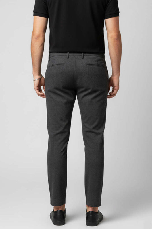 Pilesiz Bel Bağcıklı Erkek Pantolon Füme