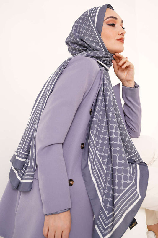 Dijital Baskılı Medine Şal Füme