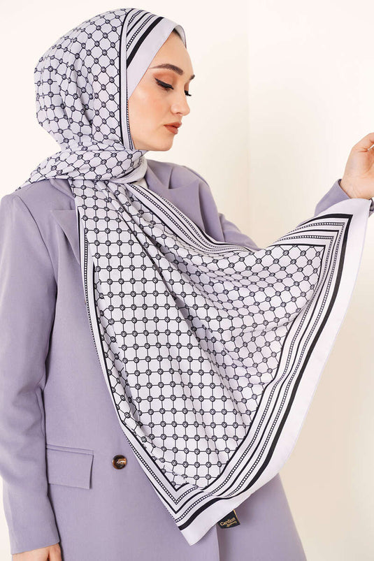 Digital Printed Medina Shawl Gray