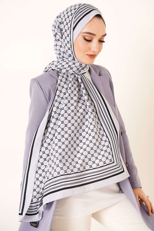 Digital Printed Medina Shawl Gray