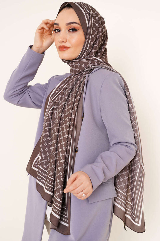 Digitaltrykt Medina sjal kastanje