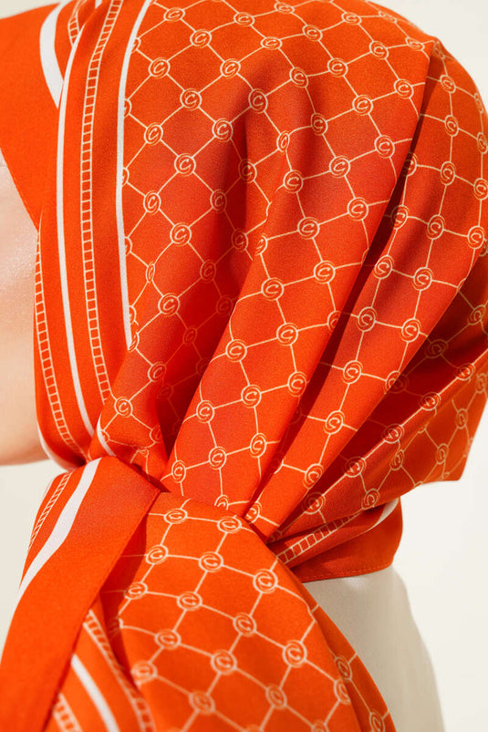 Digitally Printed Medina Shawl Orange