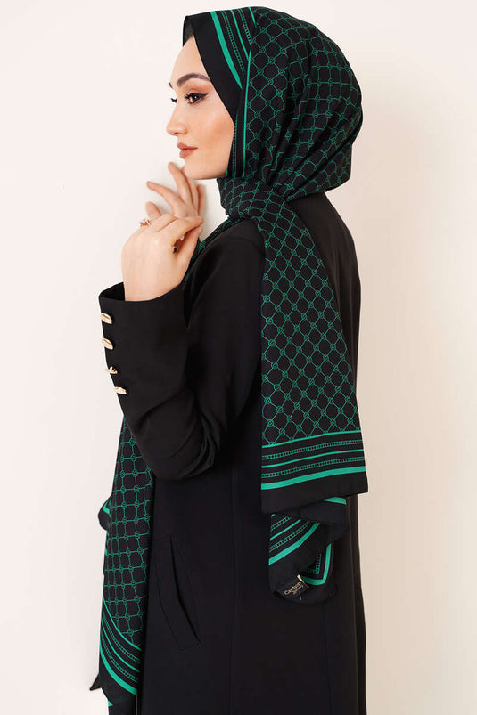 Dijital Baskılı Medine Şal Yeşil