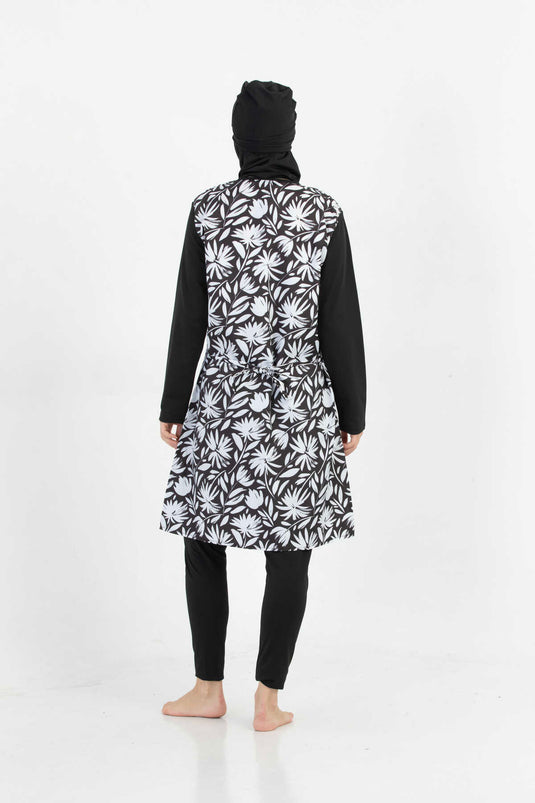 Maillot de bain hijab à motifs numériques -1