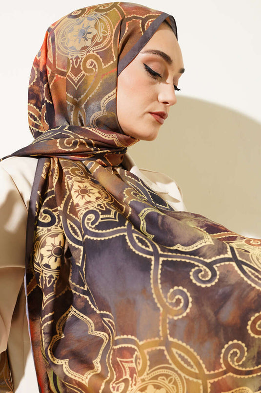 Châle Medina vert vison à motif ethnique numérique