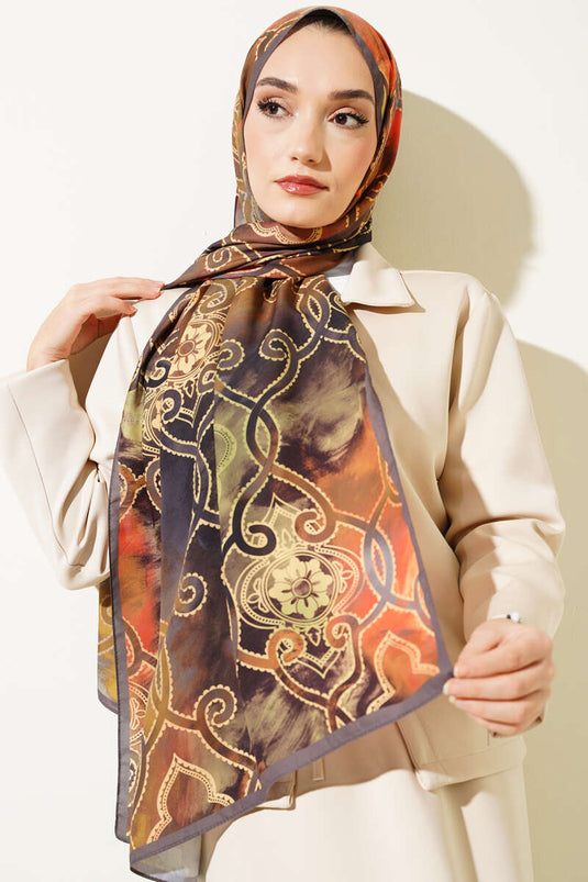 Châle Medina vert vison à motif ethnique numérique