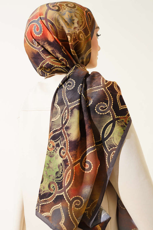 Châle Medina vert vison à motif ethnique numérique