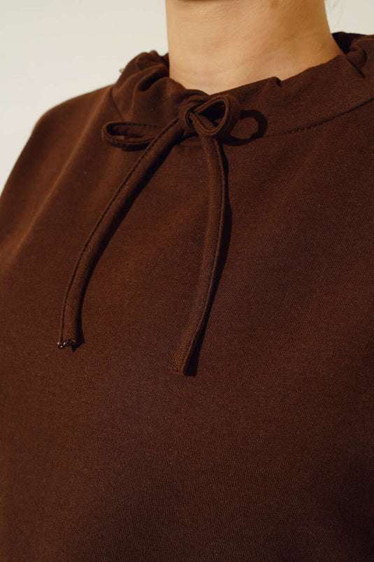 تونيك بياقة عالية بني