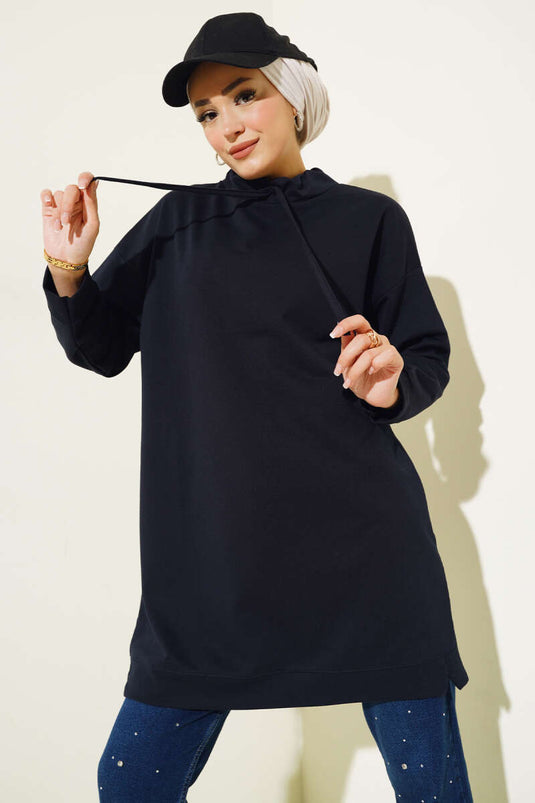 Thick Neck Tunic Navy Blue