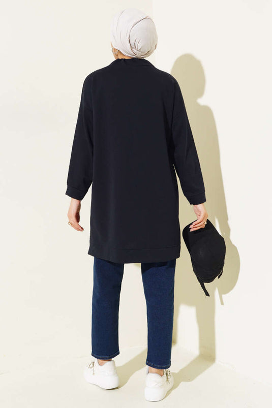 Thick Neck Tunic Navy Blue