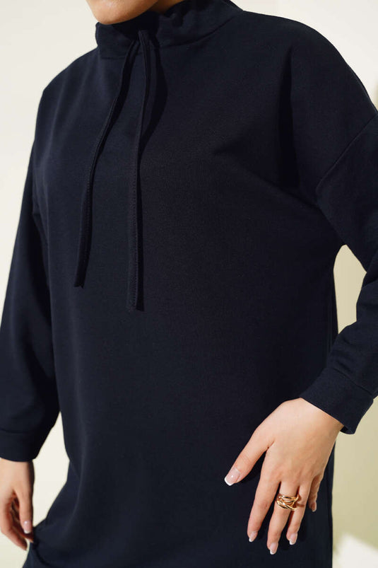 Thick Neck Tunic Navy Blue