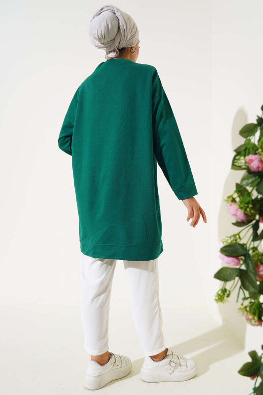 Dik Yaka Tunik Zümrüt Yeşil