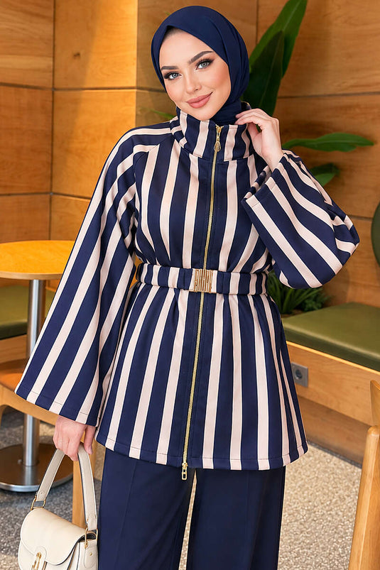 Veste Scuba À Col Long Et Ceinturée Saks