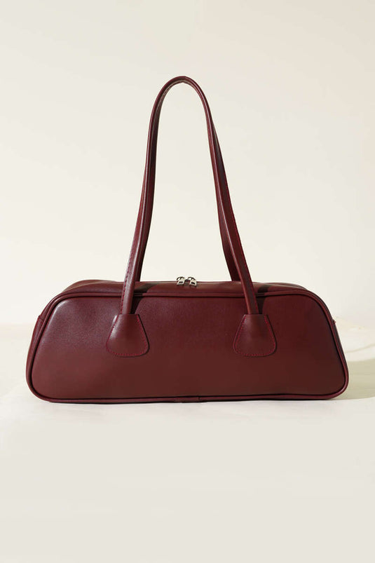 Rectangular Zipper Bag, Burgundy