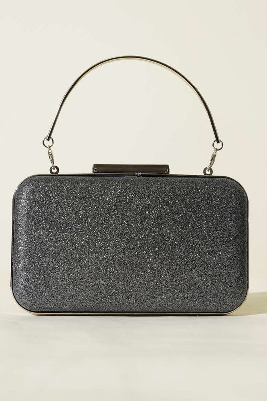 Evening Bag with Rectangular Handle, Smoke Color