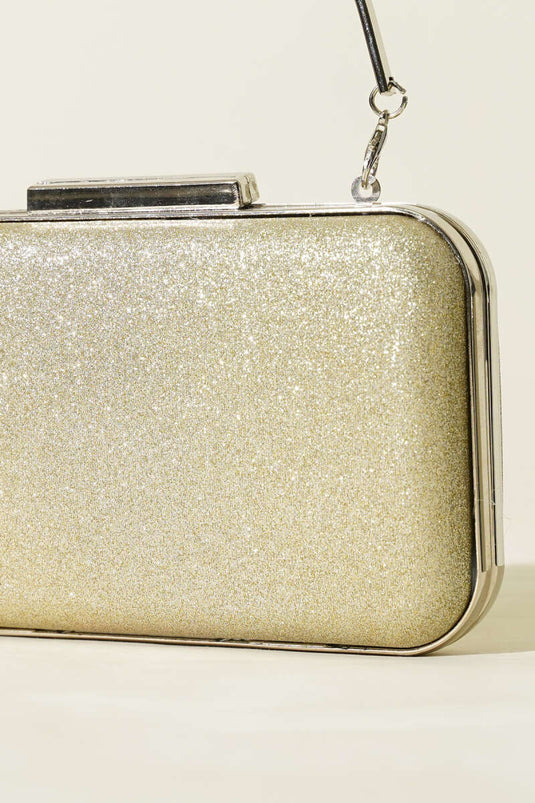 Evening Bag with Rectangular Handle Gold