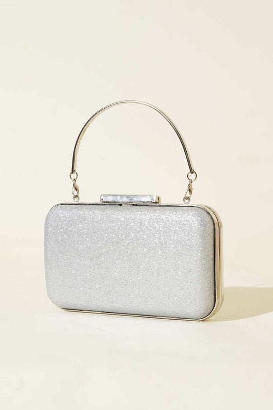 Rectangular Handle Dress Bag, Silver