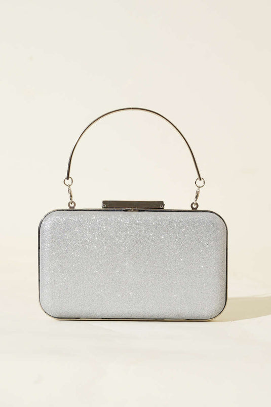 Rectangular Handle Dress Bag, Silver