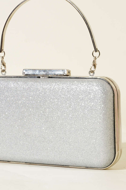 Rectangular Handle Dress Bag, Silver