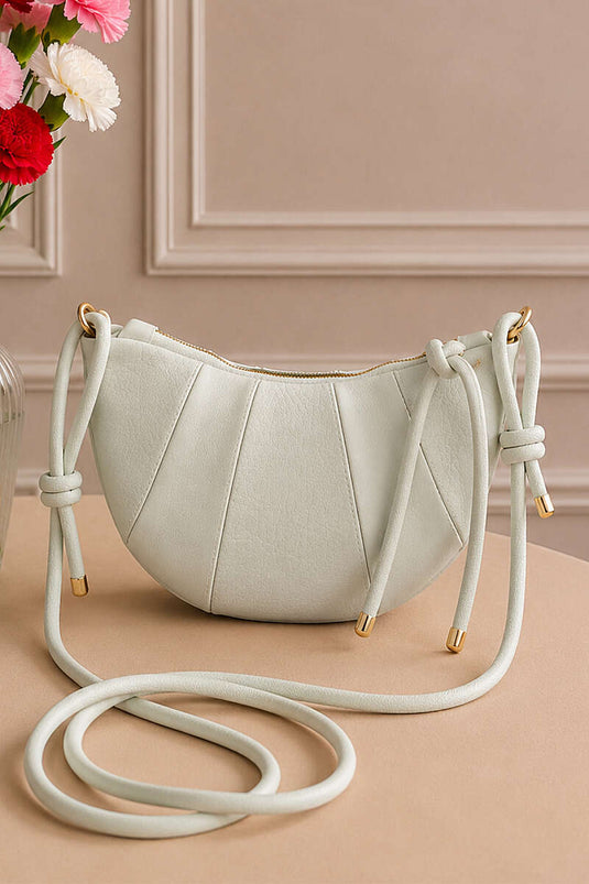 Sac ovale zippé avec détails de couture vert d'eau