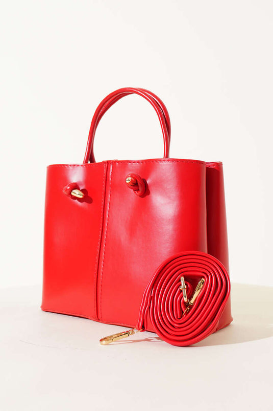 Dikiş Detaylı Kadın El Çantası Kırmızı