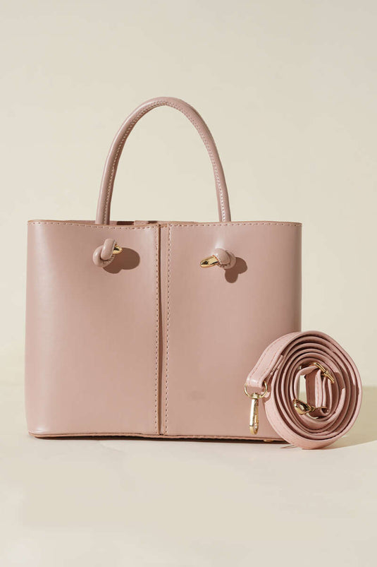 Sac à main pour femme avec détails de surpiqûres, rose poudré