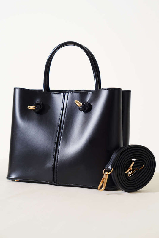 Woman's Handbag with Stitching Detail Black