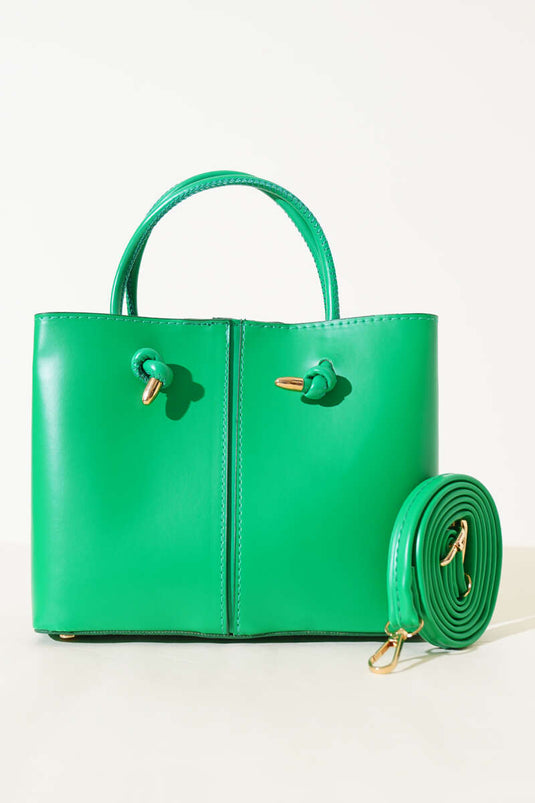 Women's Handbag with Stitching Details, Green