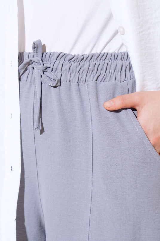 Dikişli Ayrobin Pantolon Kayrak Grisi