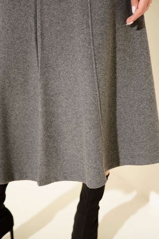 Dikişli Fitilli Kaşe Etek Füme