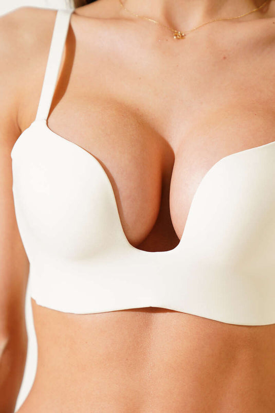 Soutien-gorge Ziro Gram écru, maintien sans coutures, effet seconde peau, écru