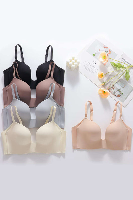 Soutien-gorge Ziro Gram noir à maintien sans coutures et effet seconde peau