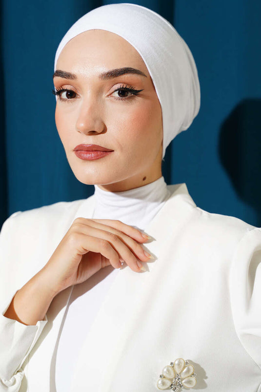 Nahtlose Schlupfhaube Weiß