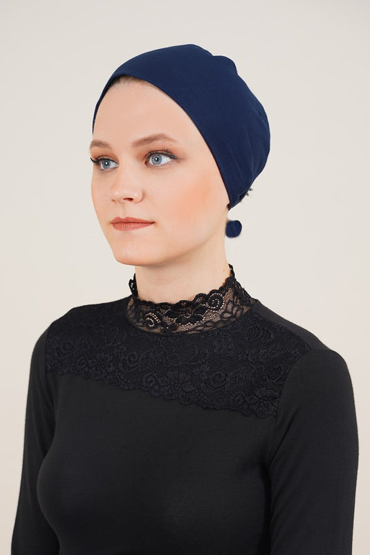Seamless Model Navy Blue Bonnet