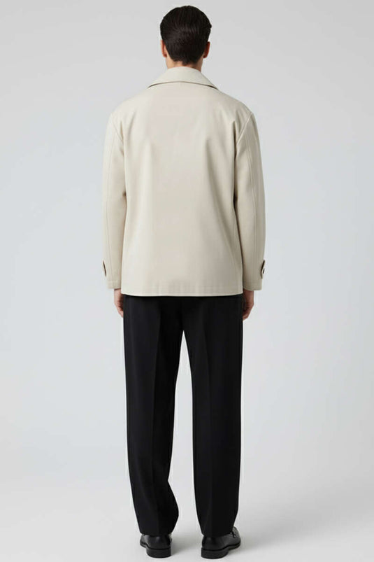 Trench-coat quatre boutons pour homme, couleur pierre