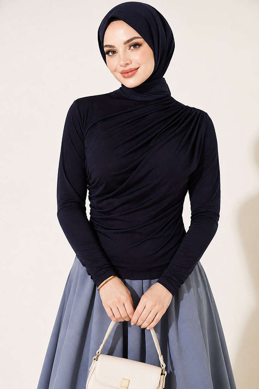 Chemise Drapée Sandy Marine