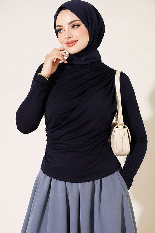 Chemise Drapée Sandy Marine