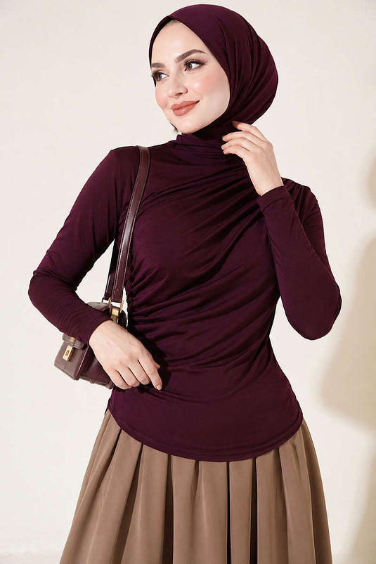 Blouse Sandy Drapée Mauve