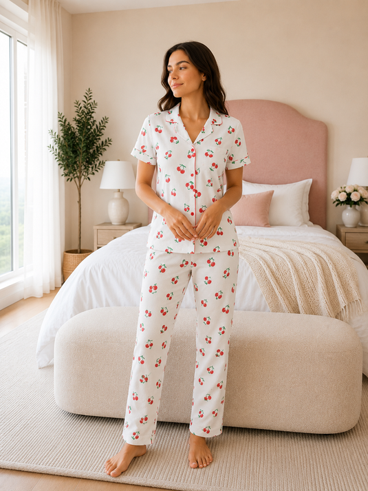 Dreams Kısa Kol Pijama Takım Beyaz