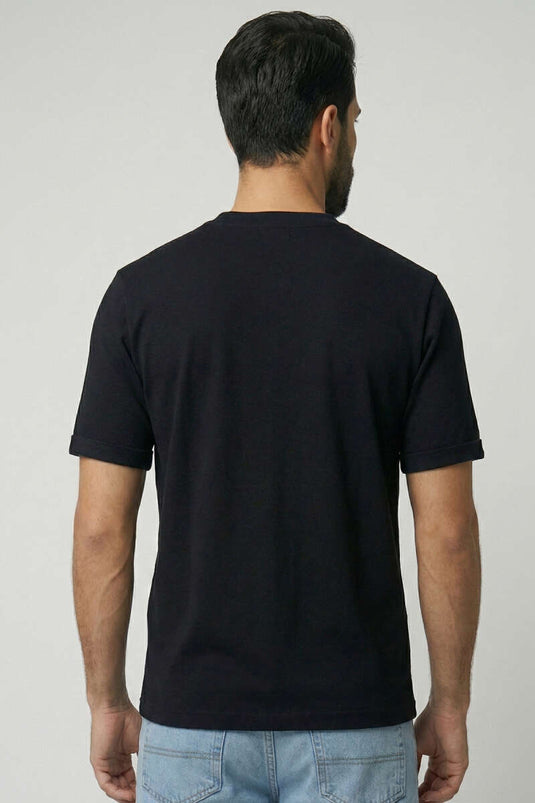 T-shirt basique pour homme Duble Kol noir