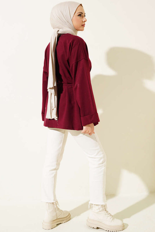 Tunica con cordoncino doppio bordo bordeaux