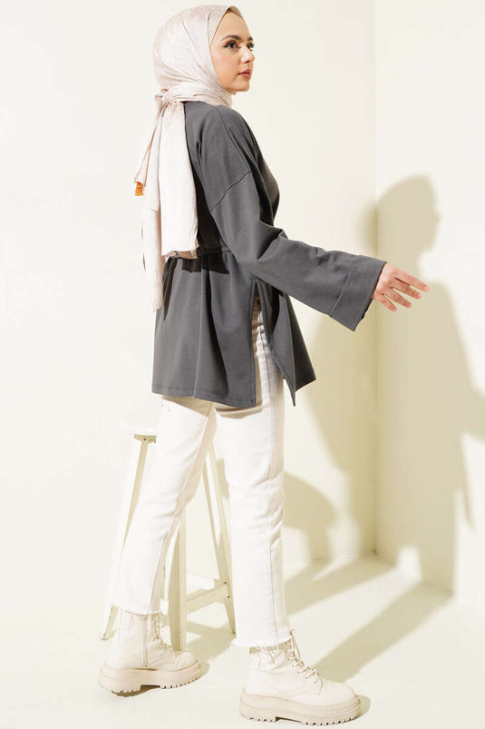 Tunika mit zwei Ärmeln und Seilbindung, Rauch