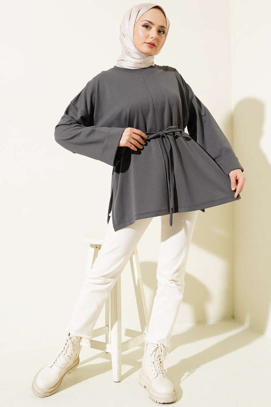 Tunika mit zwei Ärmeln und Seilbindung, Rauch